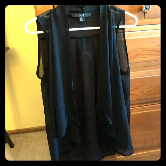 Forever 21 Tops - Black, Sheer, Forever 21 Open-Front Shirt